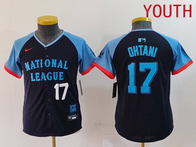 Youth Los Angeles Dodgers #17 Ohtani Blue All star 2024 Nike MLB Jersey style 3